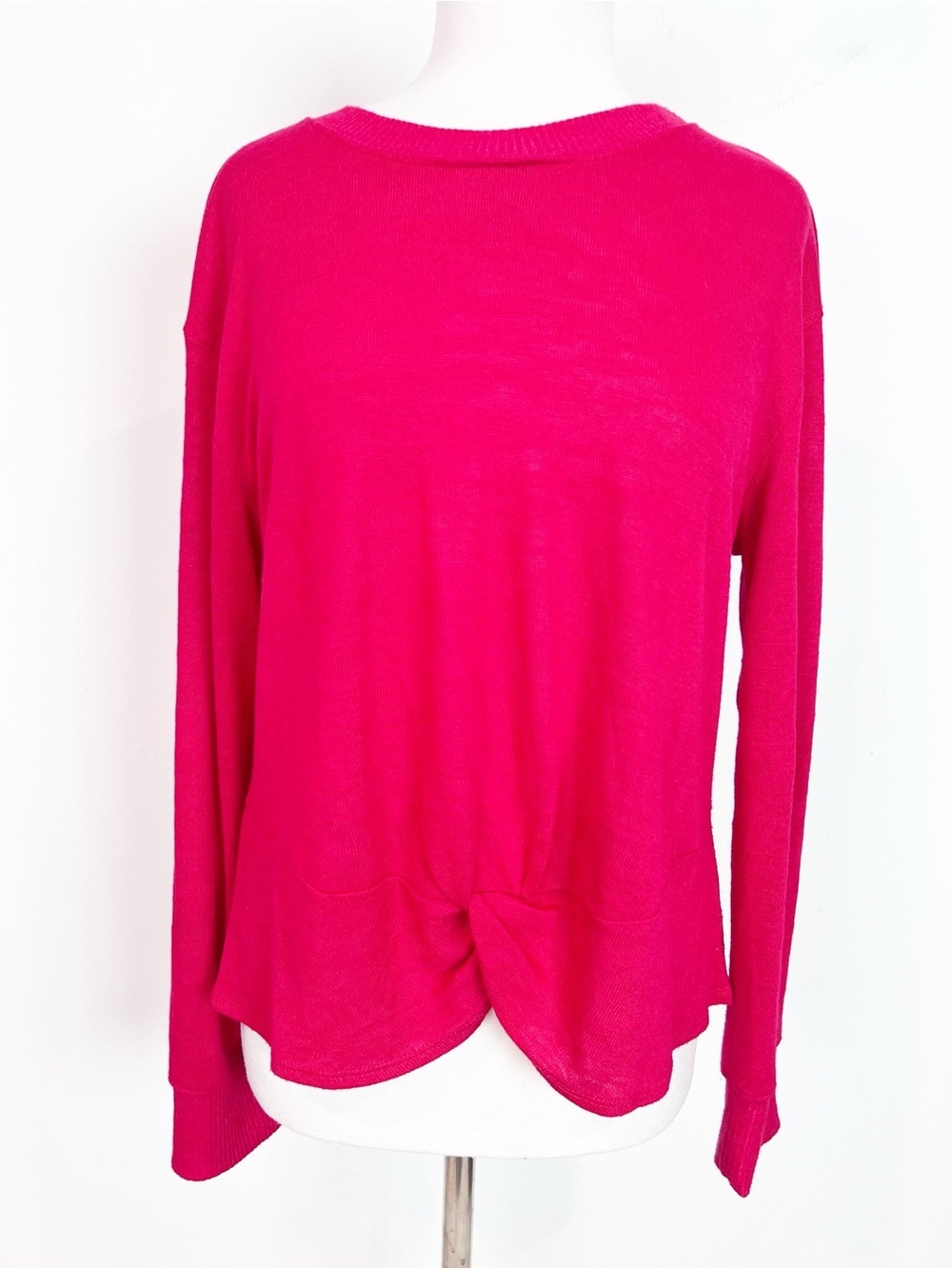 SANCTUARY RED LONG SLEEVE TWIST HEM PULLOVER SWEATER SZ XL
